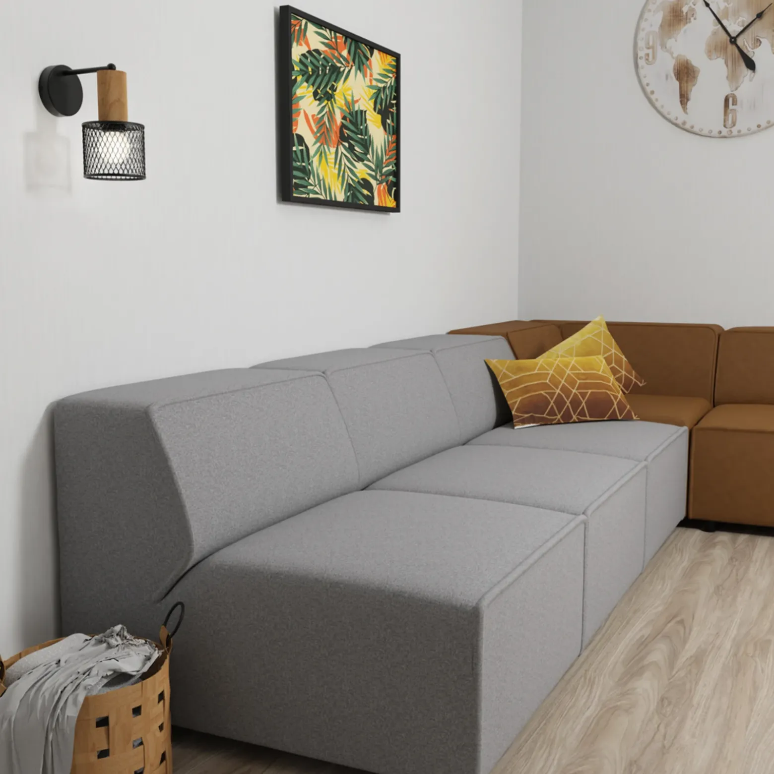 Aplique de pared Sobresa con pantalla de rejilla