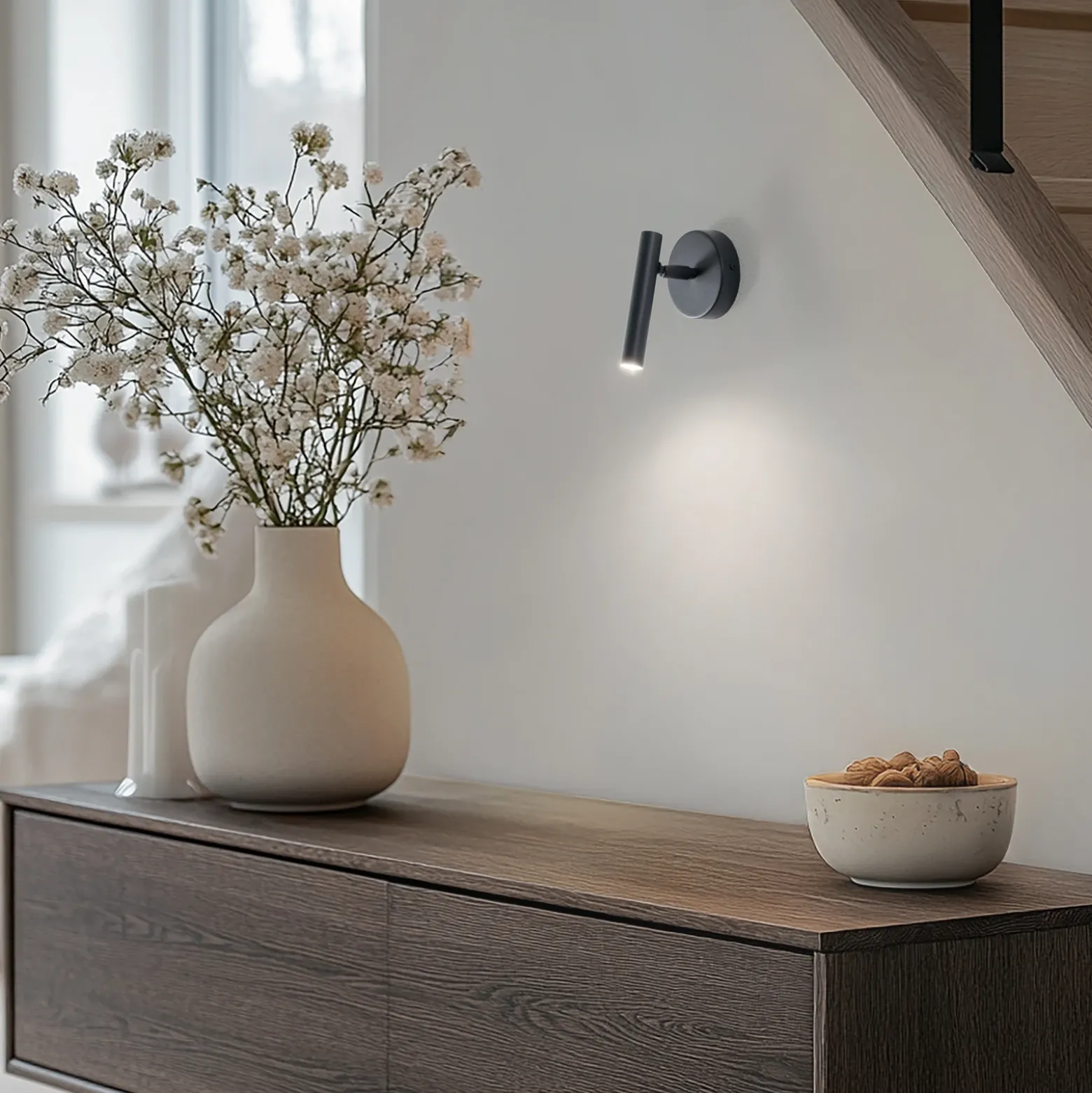 Aplique de pared Sopel, antracita, 1 luz, acero, altura 15 cm