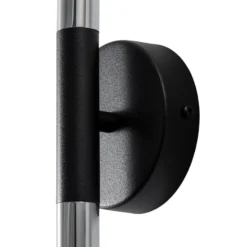 Aplique de pared Sopel Lux, 2 luces, negro/plateado, altura 38 cm