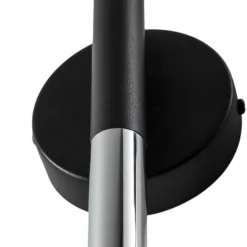 Aplique de pared Sopel Lux, 2 luces, negro/plateado, altura 38 cm