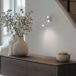 Aplique de pared Sopel, plateado, 1 luz, acero, G9, altura 15 cm