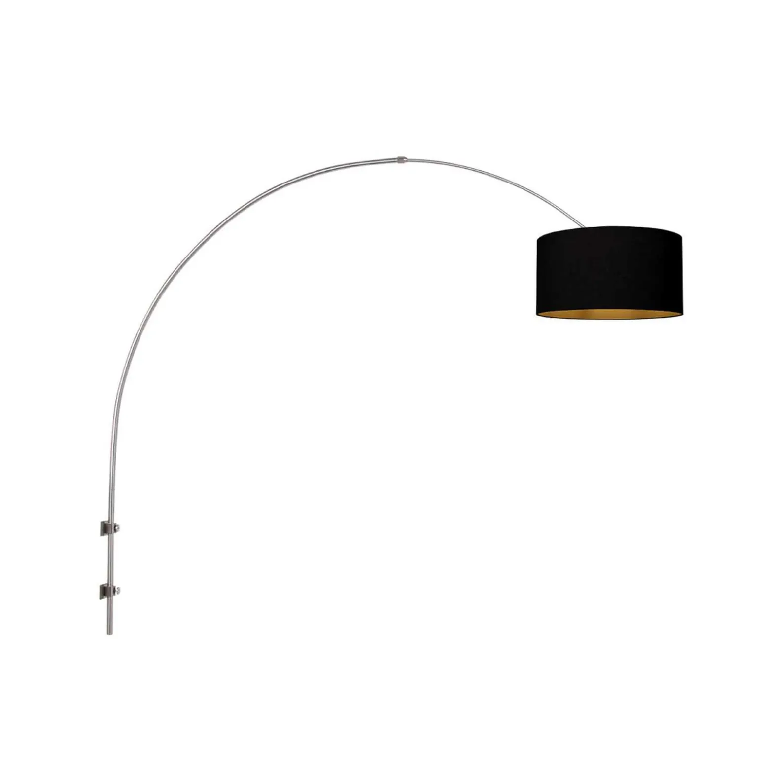 Aplique de pared Sparkled Light acero/negro-dorado Salida 175 cm