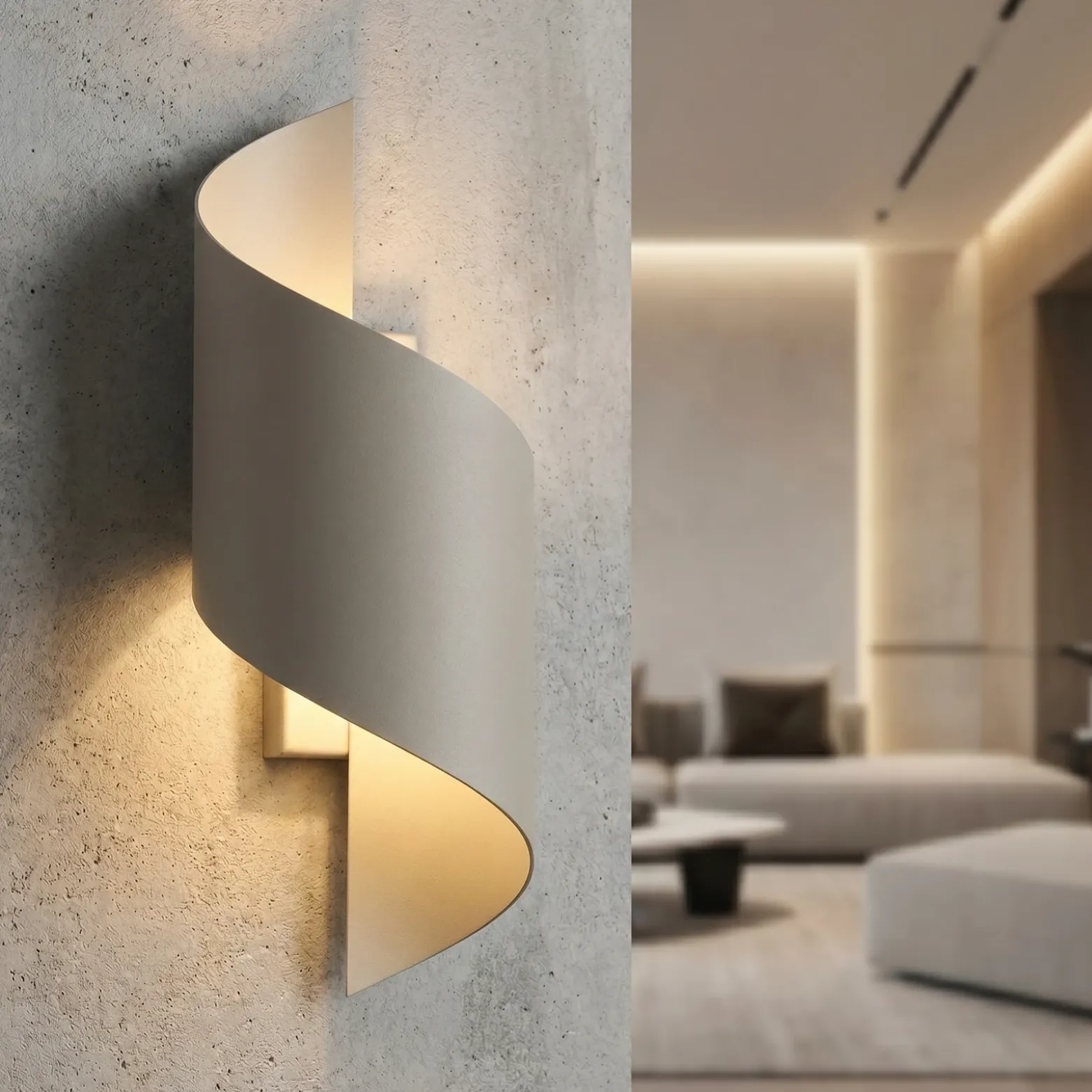 Aplique de pared SPINER, beige, altura 30 cm, metal, G9