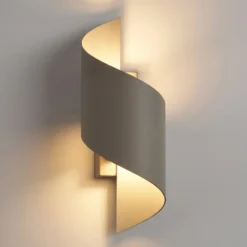 Aplique de pared SPINER, beige, altura 30 cm, metal, G9