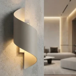 Aplique de pared SPINER, beige, altura 30 cm, metal, G9
