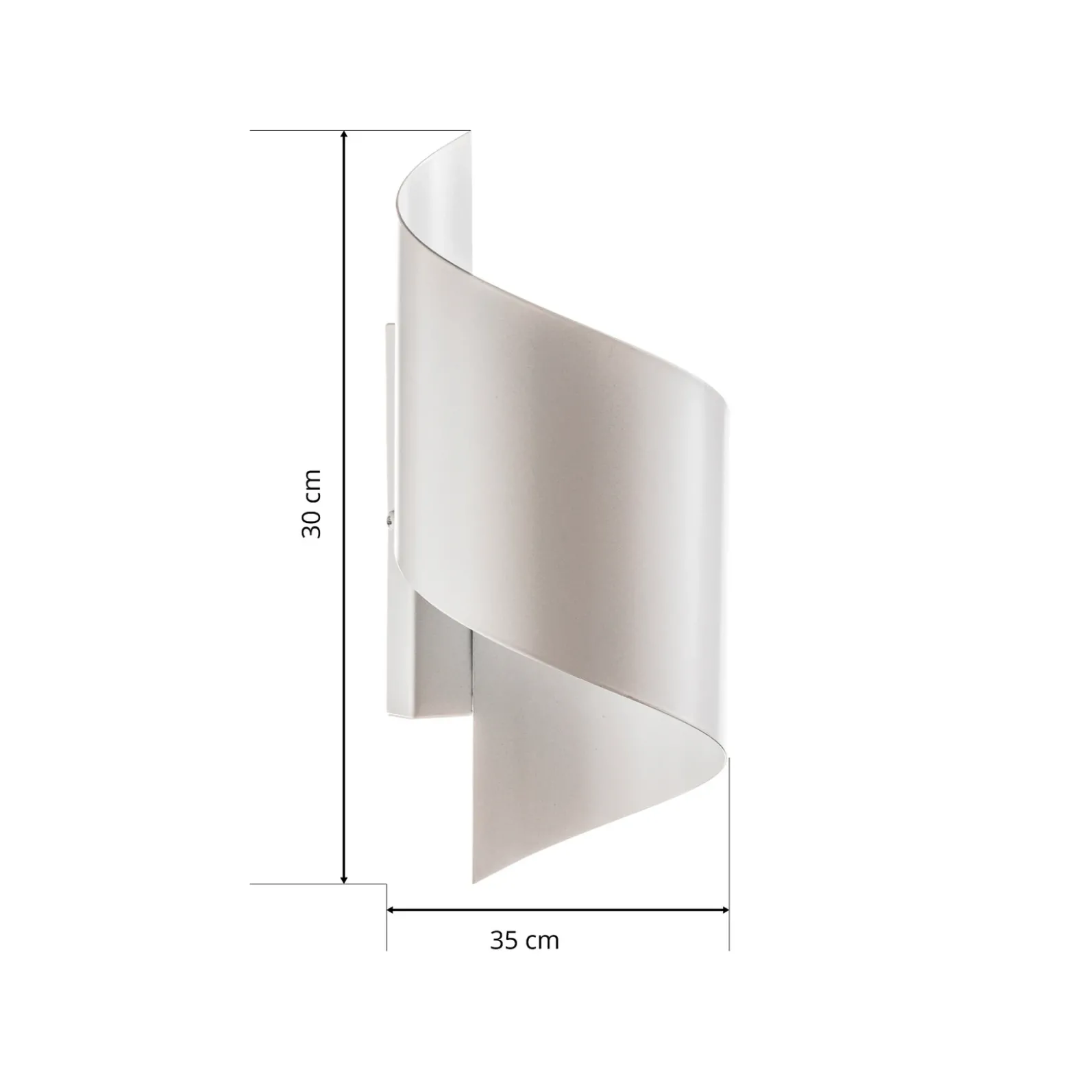 Aplique de pared Spiner blanco, altura 30 cm, acero