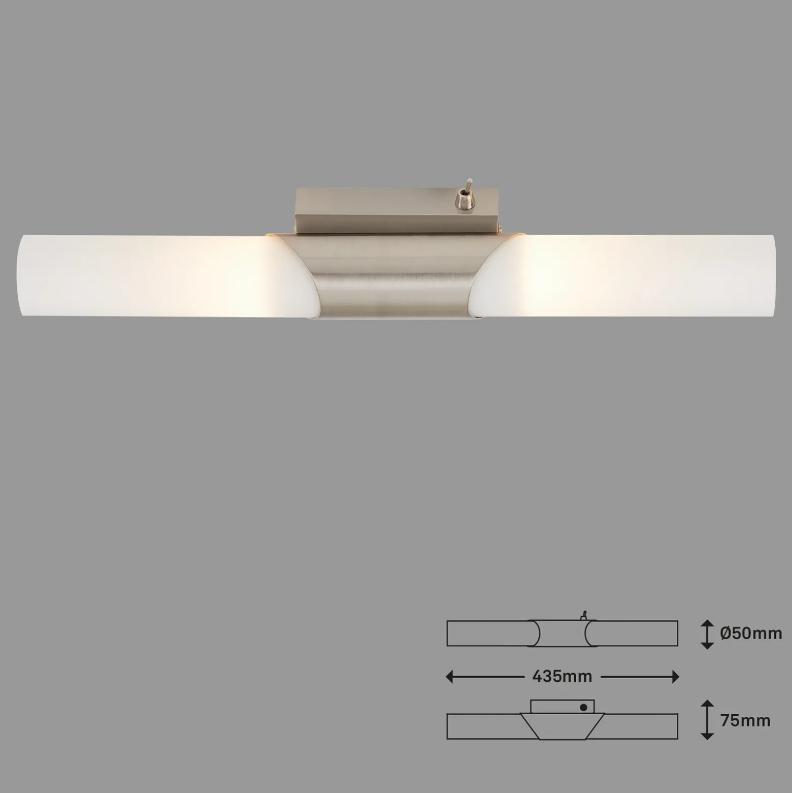 Aplique de pared Splash, 2 luces, níquel mate