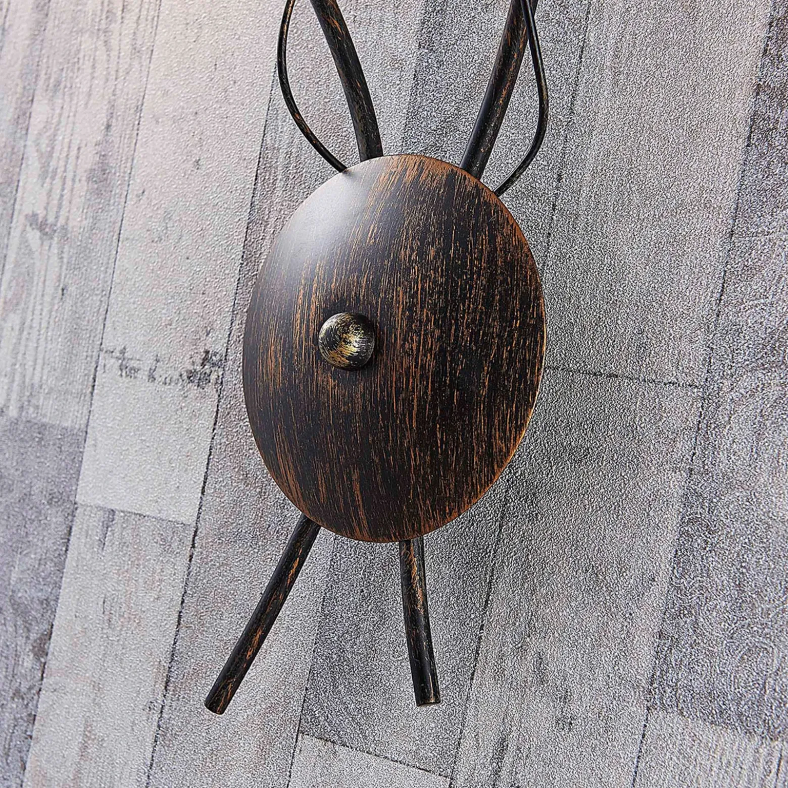 Aplique de pared Stefania de Lindby, negro/dorado, cristal, E14, 42,5 cm