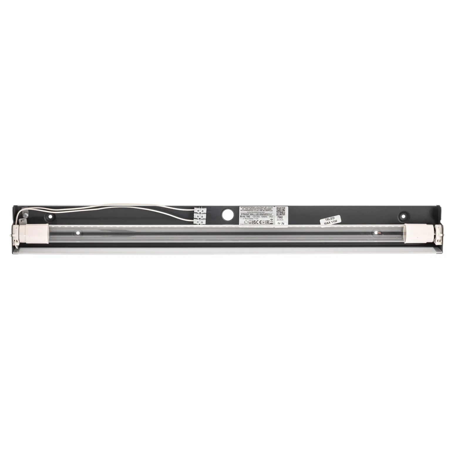 Aplique de pared Straight S, 62 cm, grafito