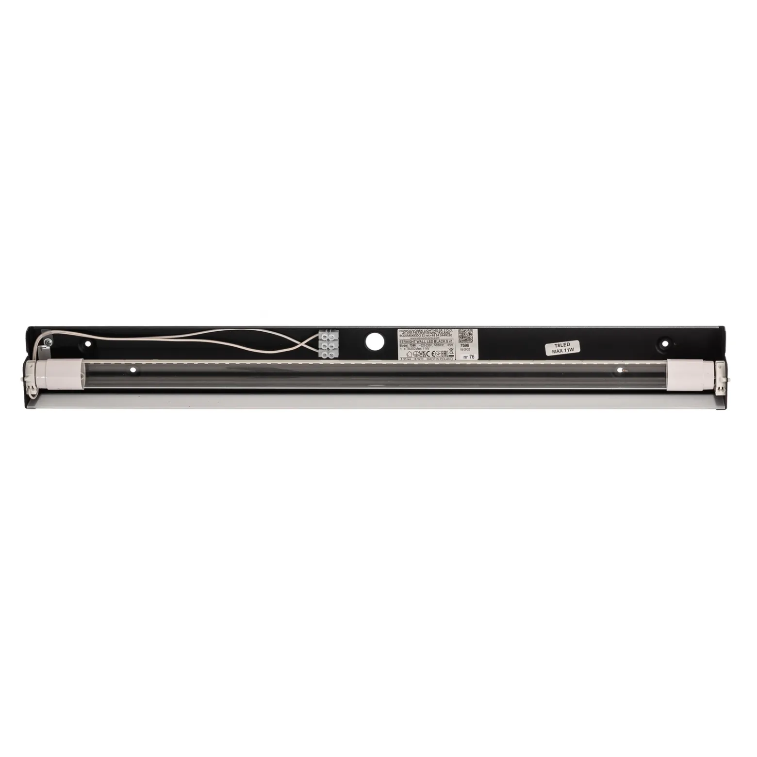 Aplique de pared Straight S, 62 cm, negro