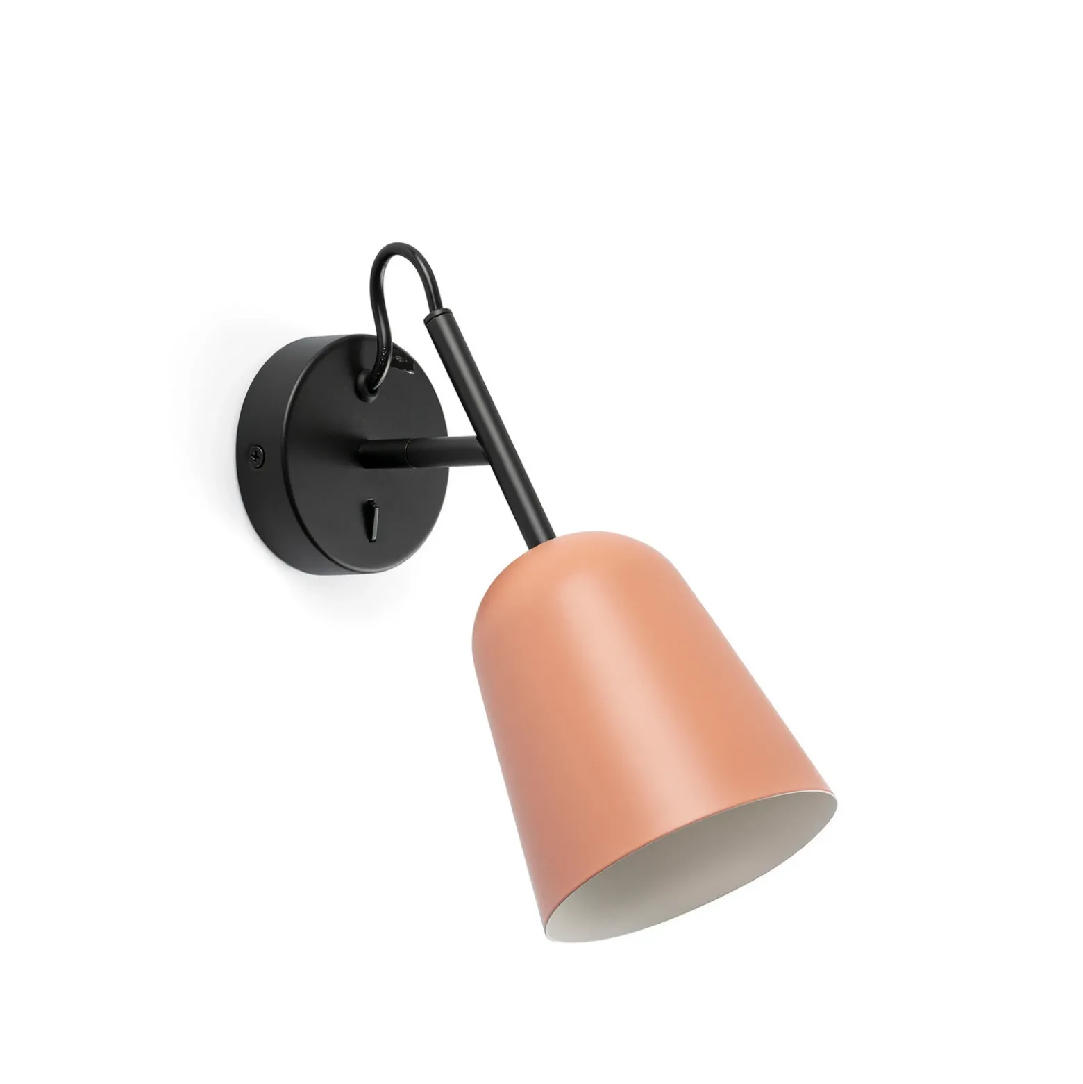 Aplique de pared Studio, rosa/negro, acero, Ø 11 cm