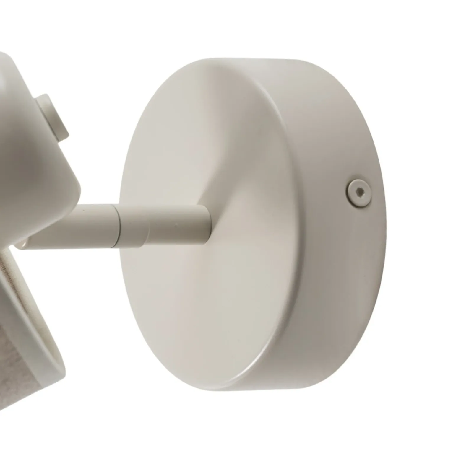 Aplique de pared Suerte, blanco crema, textil de lino, 18 cm de altura, E14