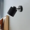 Aplique de pared Suerte, negro / dorado, 1 luz, textil, acero
