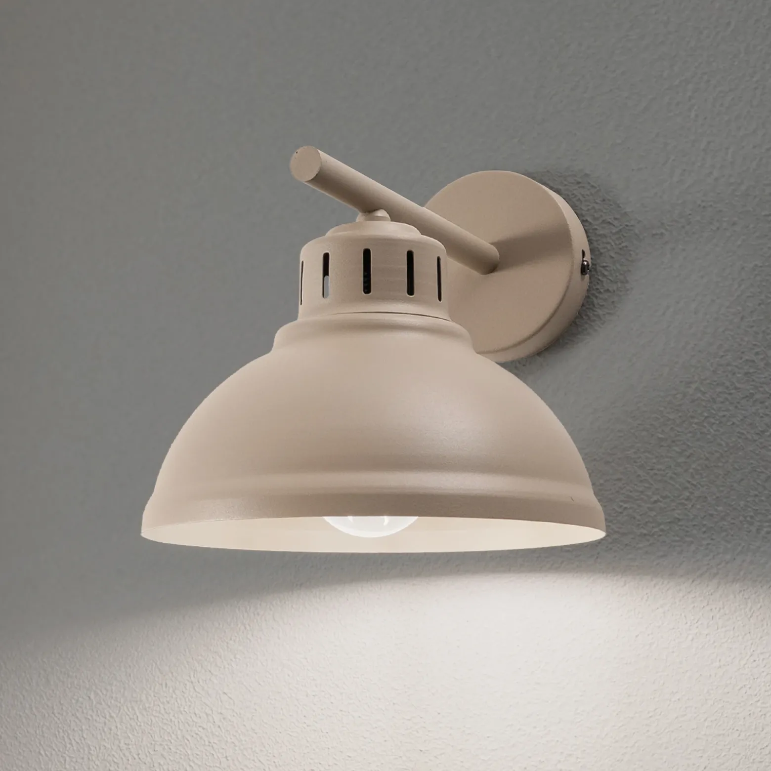 Aplique de pared Sven, 1 luz, beige, acero