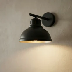Aplique de pared Sven, negro y dorado, Ø 21 cm, acero