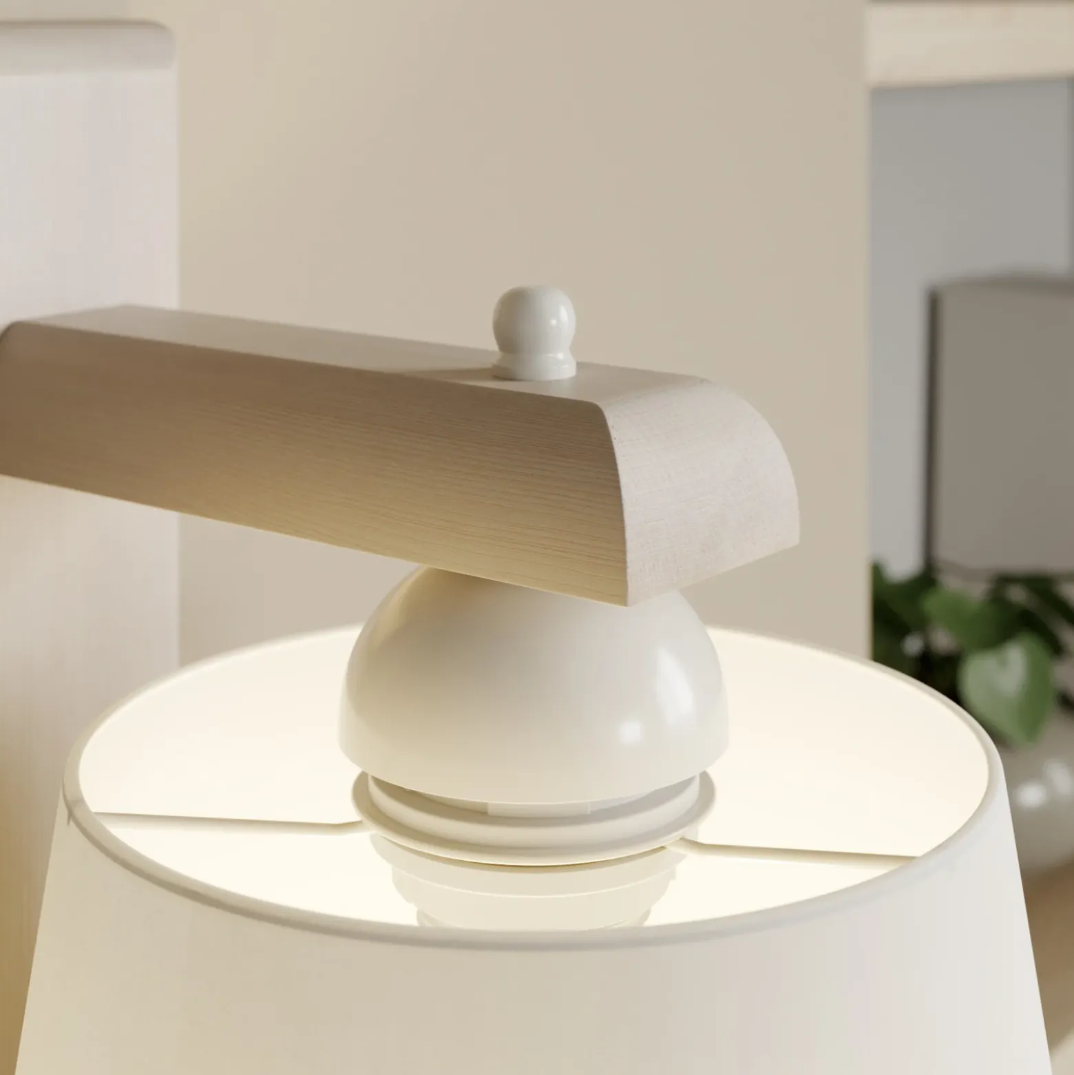 Aplique de pared Sweden con estructura de madera, blanco antiguo