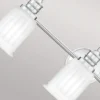 Aplique de pared Swell, color cromo, 3 luces, cristal, IP44, G9