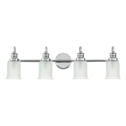 Aplique de pared Swell, color cromo, 4 luces, cristal, IP44, G9