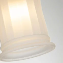 Aplique de pared Swell, color latón, cristal, 24 cm, IP44, G9