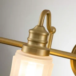 Aplique de pared Swell, color latón, 4 luces, cristal, IP44, G9