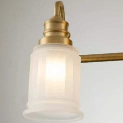 Aplique de pared Swell, color latón, 4 luces, cristal, IP44, G9