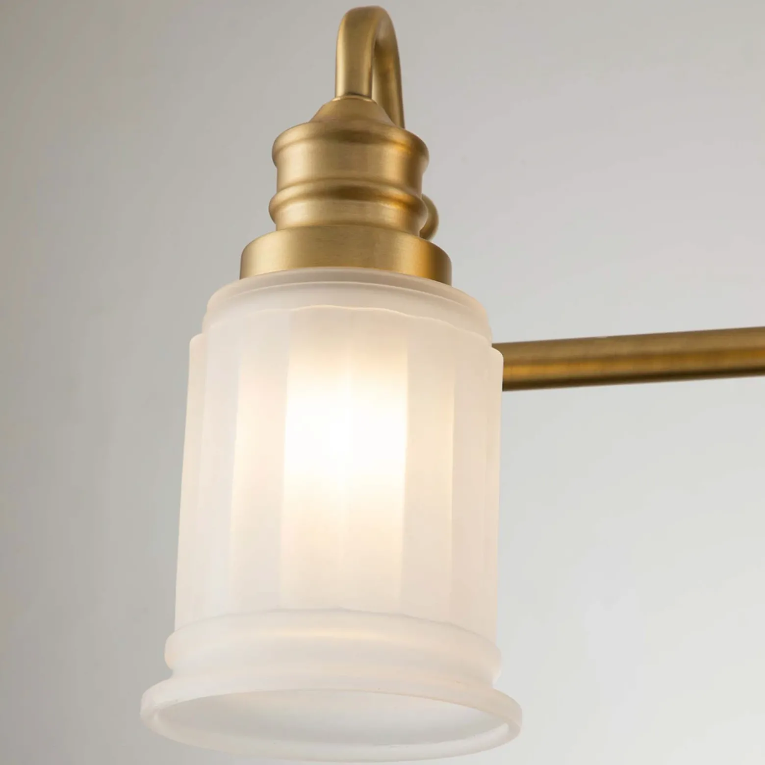 Aplique de pared Swell, color latón, 4 luces, cristal, IP44, G9
