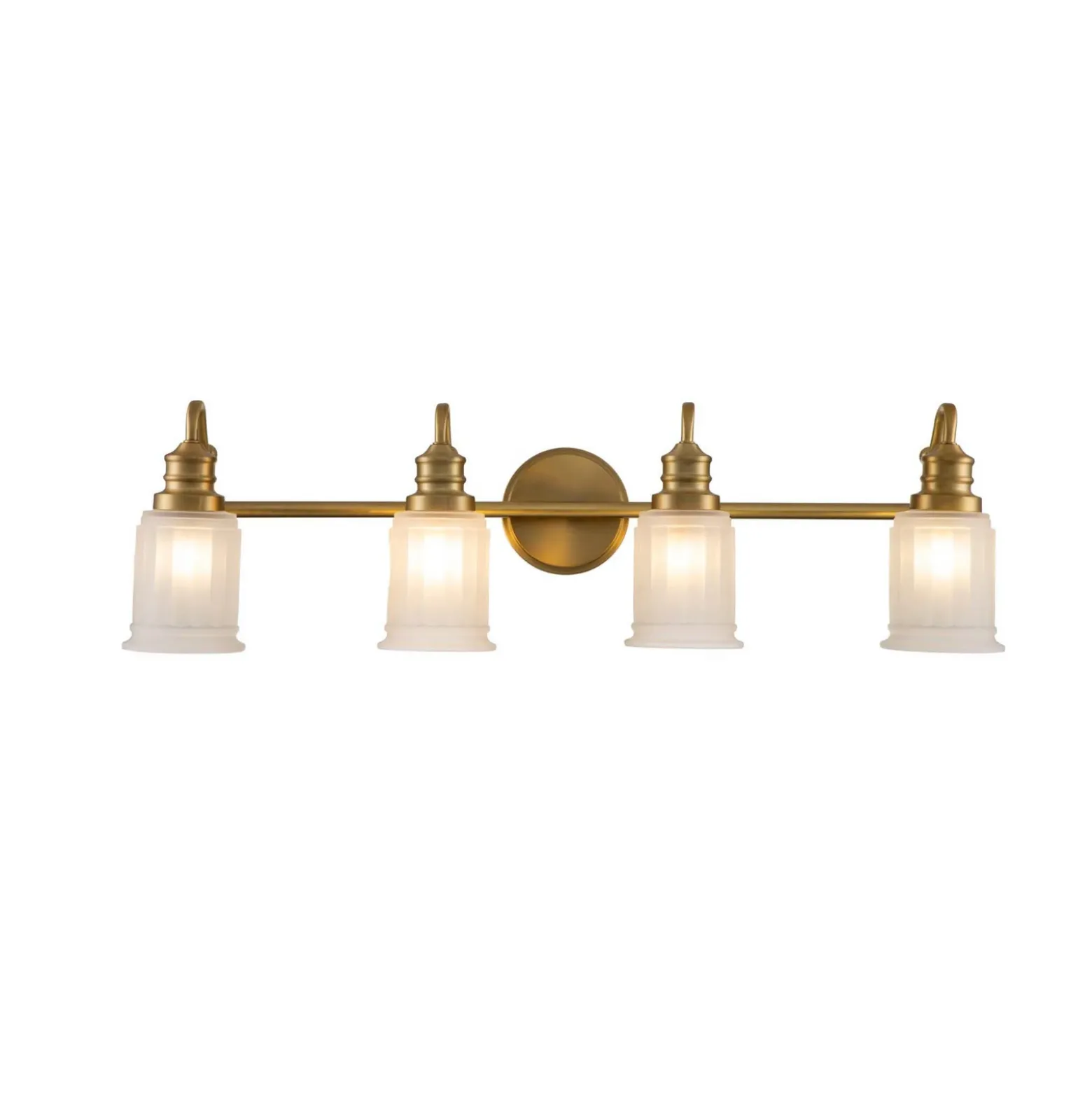 Aplique de pared Swell, color latón, 4 luces, cristal, IP44, G9
