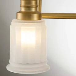 Aplique de pared Swell, color latón, 3 luces, cristal, IP44, G9