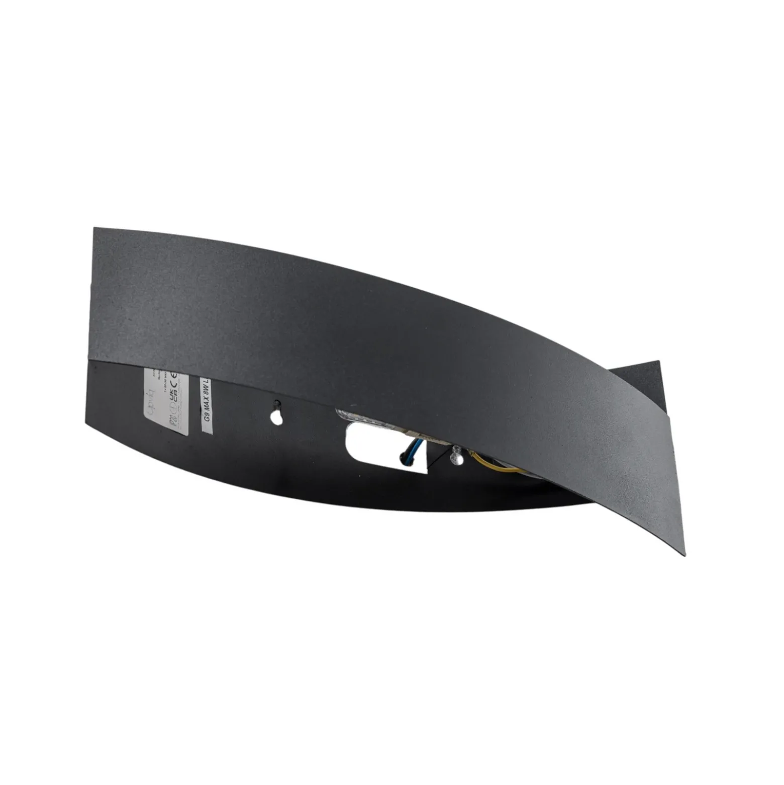 Aplique de pared Tadhg, negro, metal, 35 cm de ancho, G9