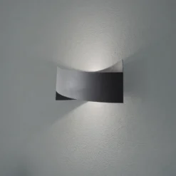 Aplique de pared Tadhg, negro, metal, 35 cm de ancho, G9
