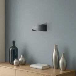 Aplique de pared Tadhg, negro, metal, 35 cm de ancho, G9