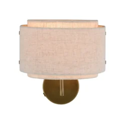 Aplique de pared Takai con pantalla textil de doble capa