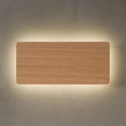 Aplique de pared Tavola, madera de roble, 35 x 16 cm