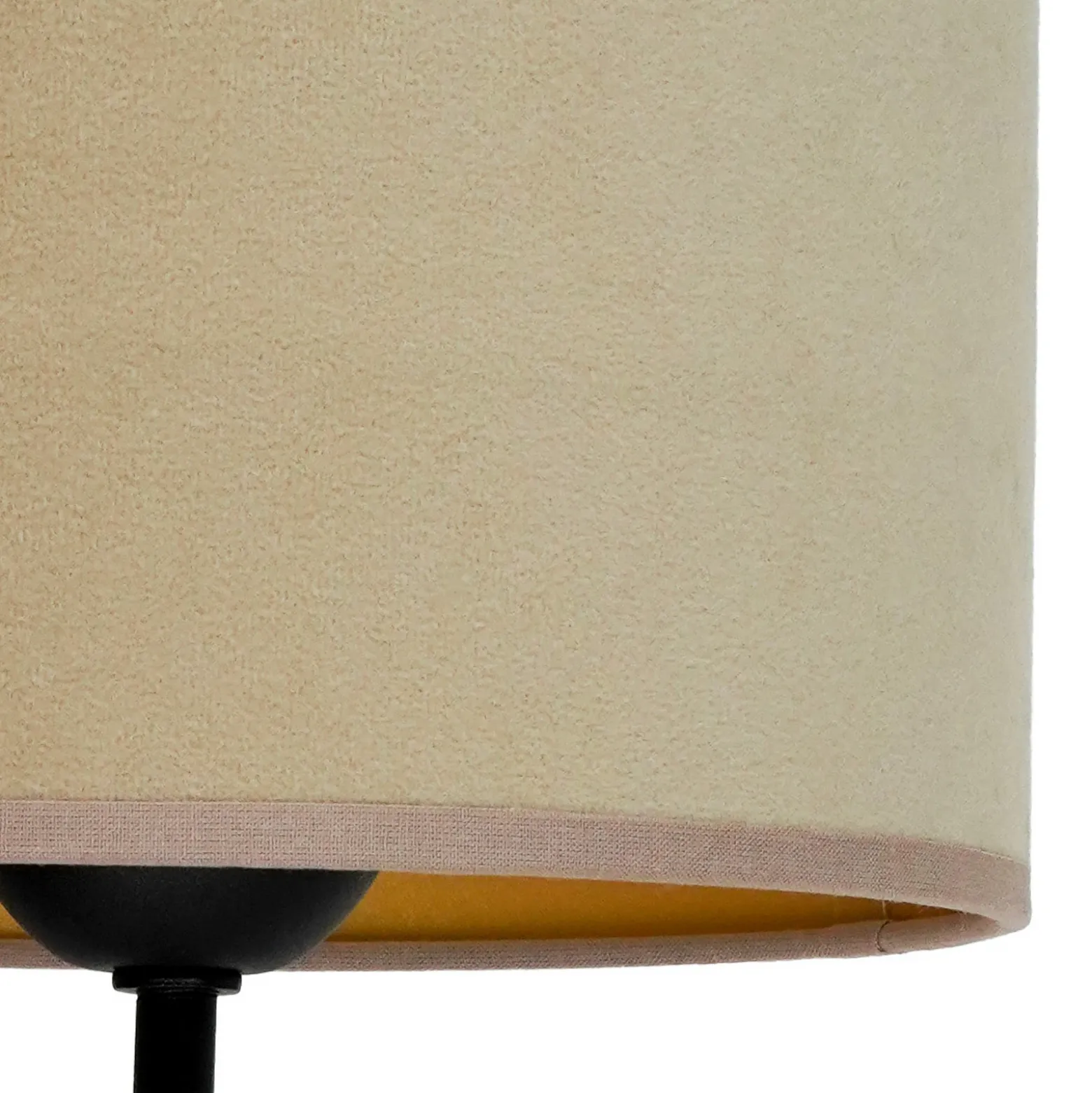 Aplique de pared, terciopelo, negro/beige, brazo de lectura