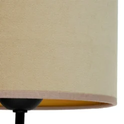 Aplique de pared, terciopelo, negro/beige, brazo de lectura