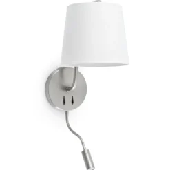 Aplique de pared textil Berni con lámpara de lectura LED