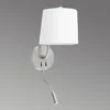 Aplique de pared textil Berni con lámpara de lectura LED