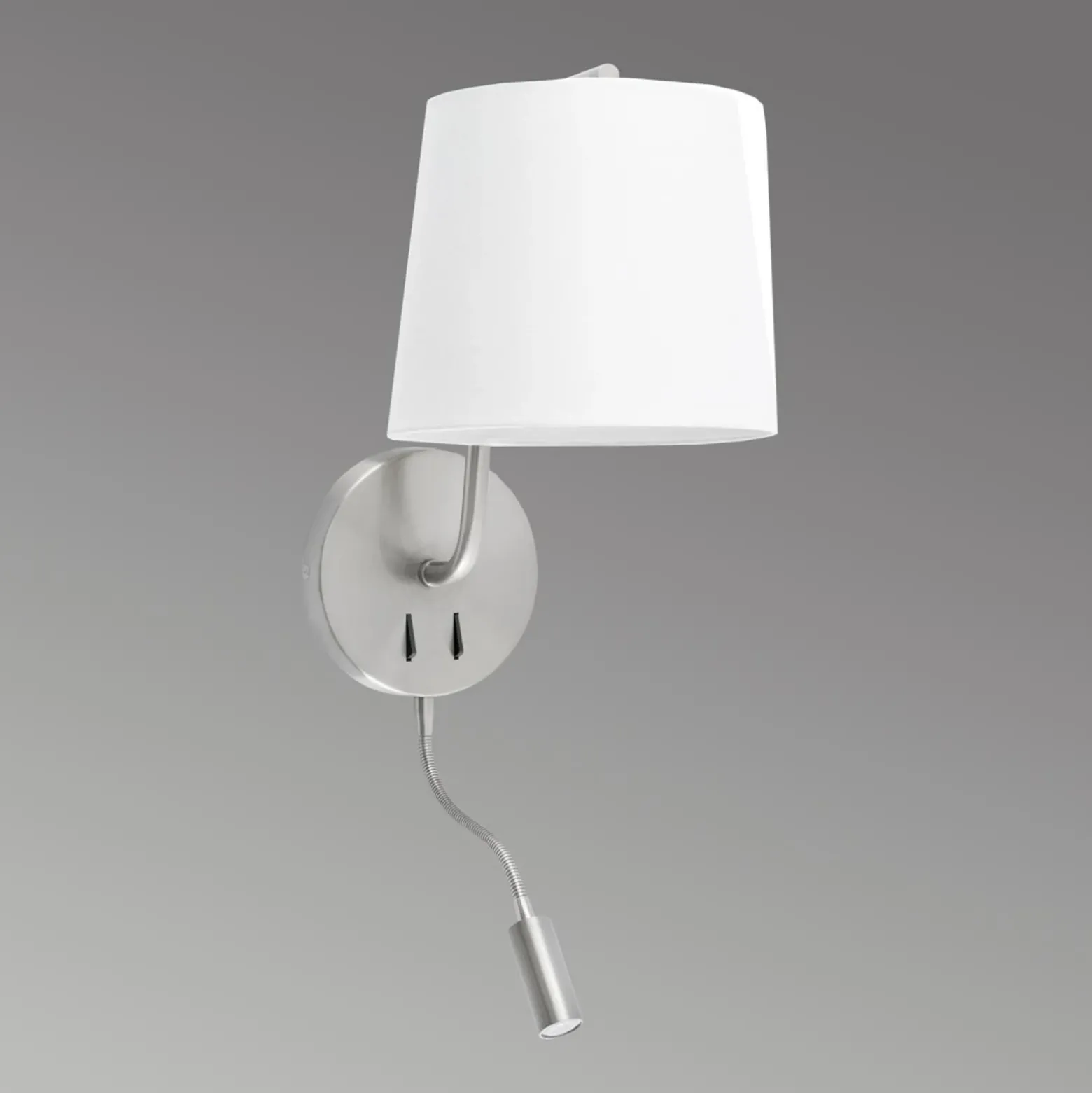 Aplique de pared textil Berni con lámpara de lectura LED