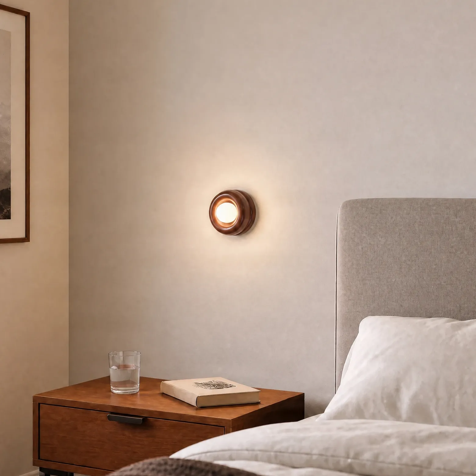 Aplique de pared Tina, terracota/ópalo, vidrio, Ø 19 cm
