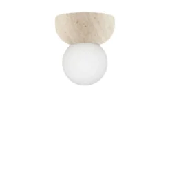 Aplique de pared Torrano de Globen Lighting, color beige, Ø 13 cm, IP44