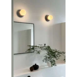 Aplique de pared Torrano de Globen Lighting, gris, Ø 13 cm, IP44