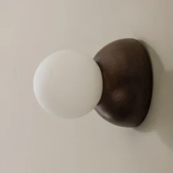 Aplique de pared Torrano de Globen Lighting, marrón, Ø 13 cm, IP44