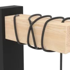 Aplique de pared Townshend, ancho 14 cm, negro/roble