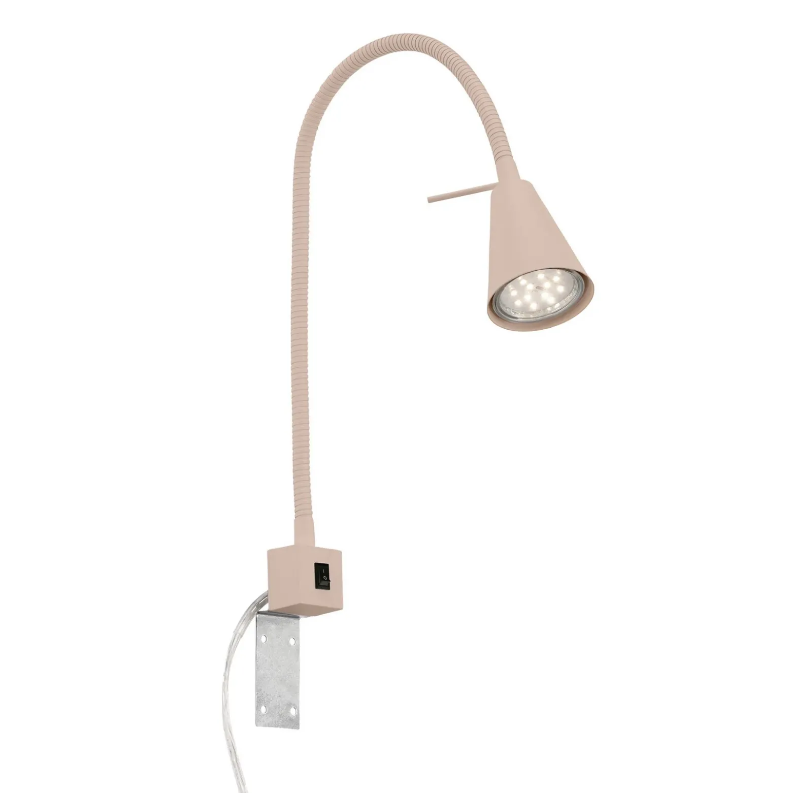 Aplique de pared Tuso, beige, orientable, para montar junto a la cama, GU10