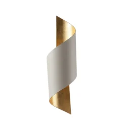 Aplique de pared Vanni de Lindby, blanco/dorado, metal, altura 52 cm