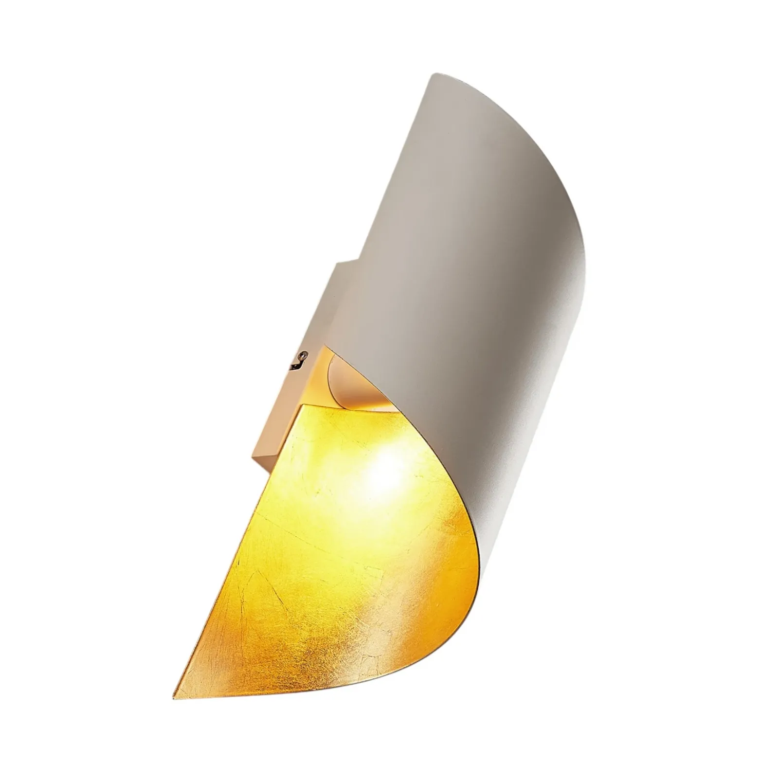 Aplique de pared Vanni de Lindby, blanco/dorado, metal, altura 52 cm