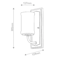 Aplique de pared Vetivene, cromado, altura 31 cm, metal, IP44, G9-LED