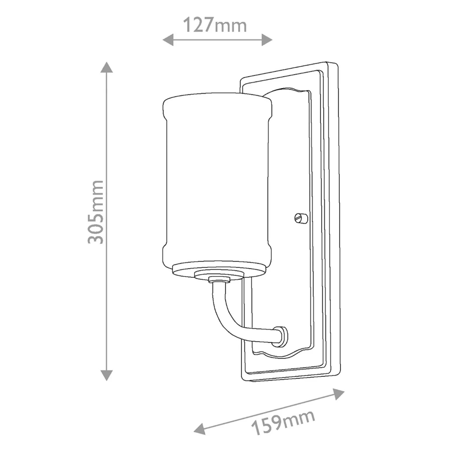 Aplique de pared Vetivene, cromado, altura 31 cm, metal, IP44, G9-LED