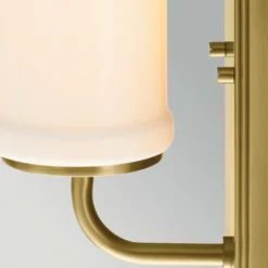 Aplique de pared Vetivene, latón, altura 31 cm, metal, IP44, G9-LED