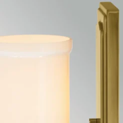 Aplique de pared Vetivene, latón, altura 31 cm, metal, IP44, G9-LED